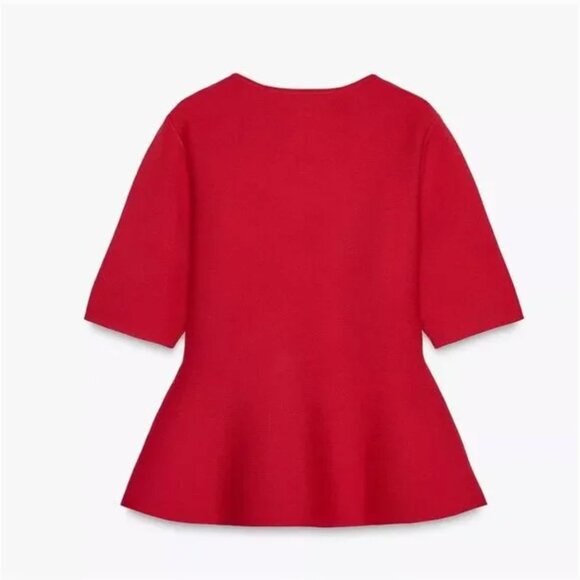 ZARA BASIC KNIT PEPLUM TOP AND PLAIN KNIT MINI SKIRT 2 PIECES SET NWT - Picture 6 of 11